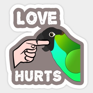 Love Hurts Nanday Conure Parrot Biting Sticker